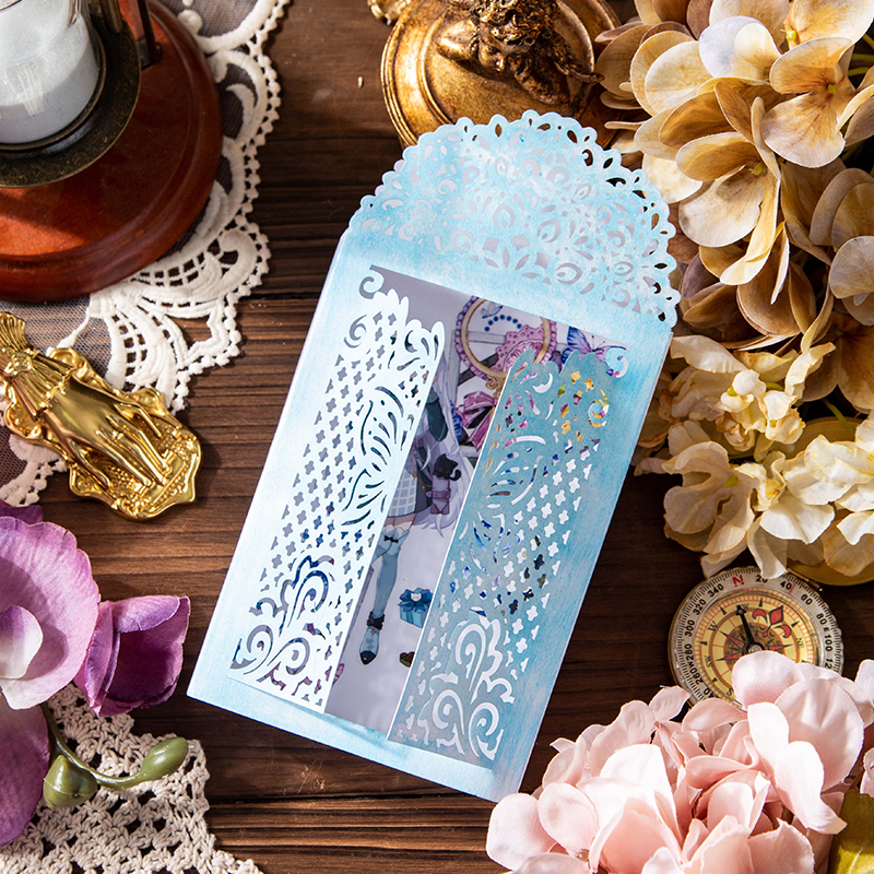 Vintage lace Frame Hollow Art Windows Material Paper-JournalTale