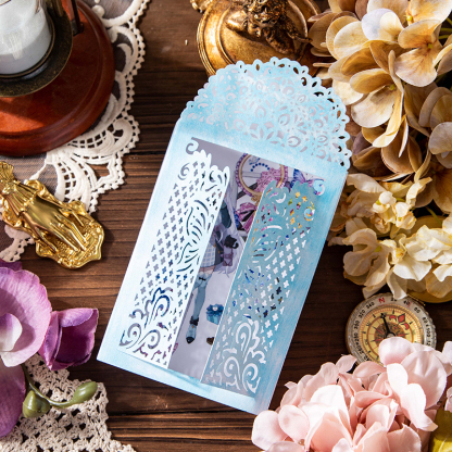 Vintage lace Frame Hollow Art Windows Material Paper-JournalTale