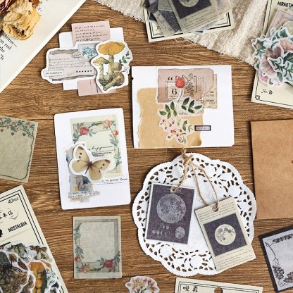40pcs/pack Vintage Washi Paper Stickers Kit for DIY-JournalTale