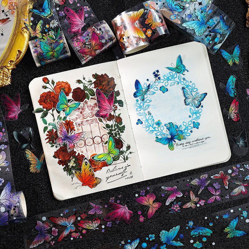 PVC Butterfly Washi Tape Art Decorative Sticker-JournalTale