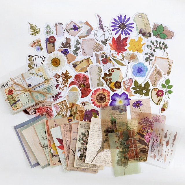 60pcs/boxed Vintage Boxed Stickers for Scrapbooking-JournalTale