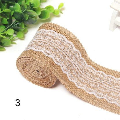 2M 5CM Natural Jute Burlap Rolls with Lace-JournalTale