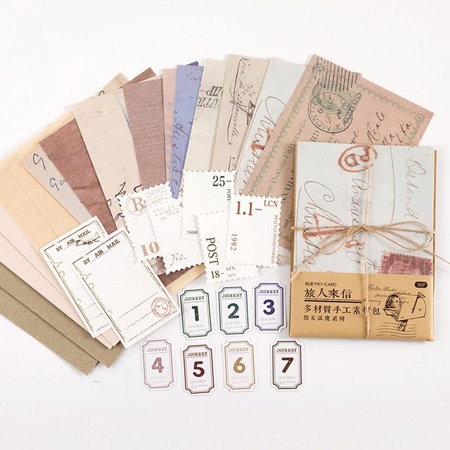 30 Pcs Retro Letter Sheet Material Paper-JournalTale