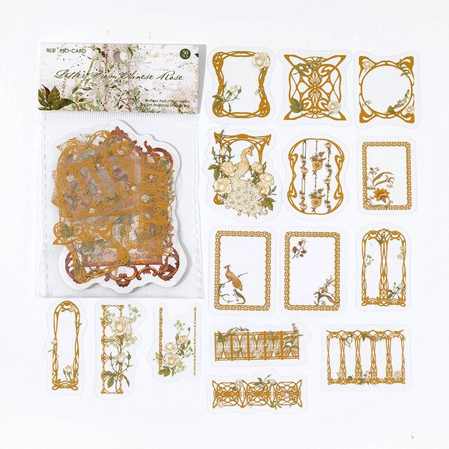 30 Pcs Transparent Plants Floral Stickers-JournalTale