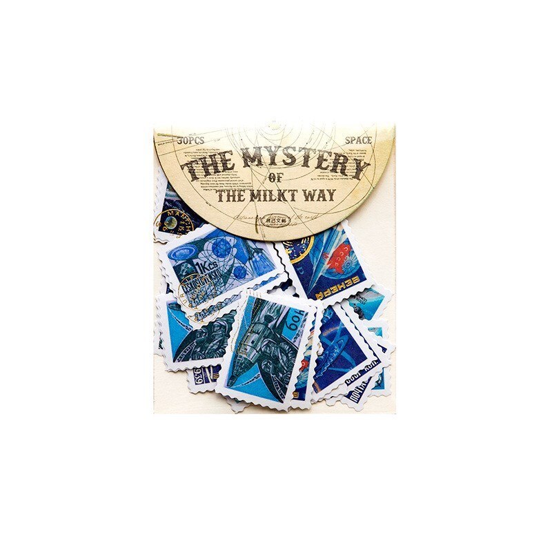 30 Pcs Vintage Astronomy Stickers Bronzing Universe-JournalTale