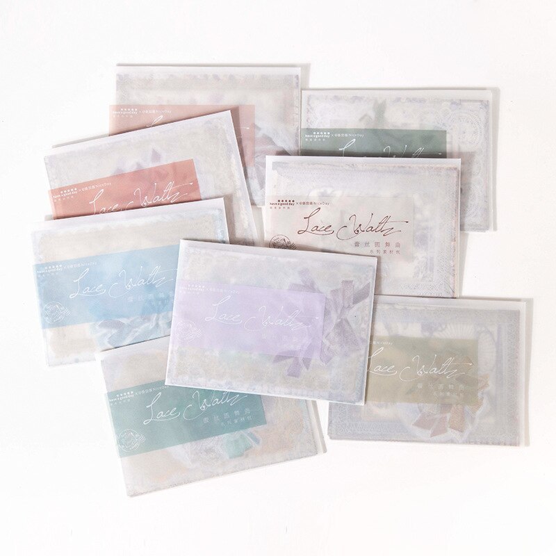 30 Sheets Lace Waltz Series Retro Multi-material Material Package-JournalTale