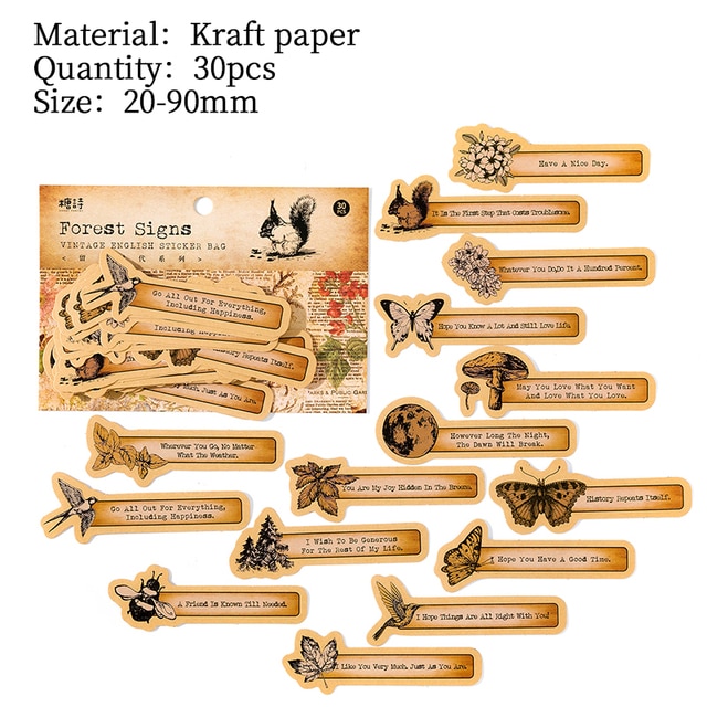 30 pcs Retro English sticker pack nostalgic European old-JournalTale