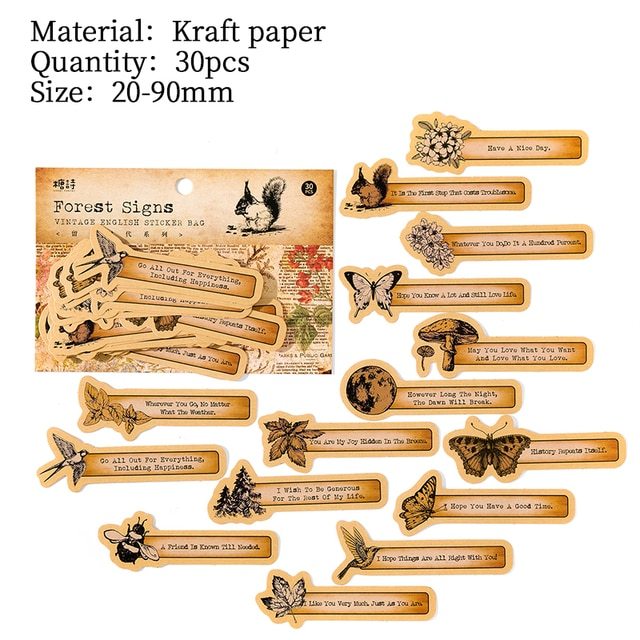30 pcs Retro English sticker pack nostalgic European old-JournalTale
