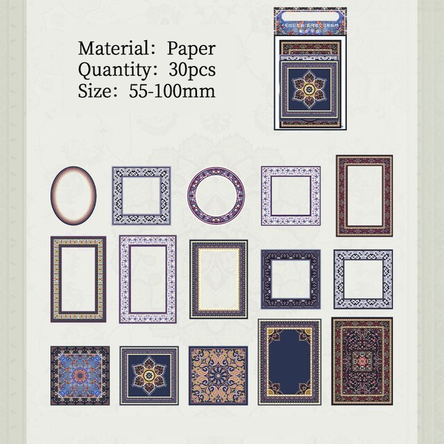30 pcs Vintage INS tearable Hollow frame Diy Diary Album-JournalTale