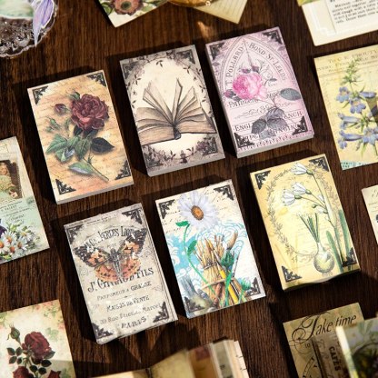 60 sheets Double-side Printed Vintage Material Paper-JournalTale