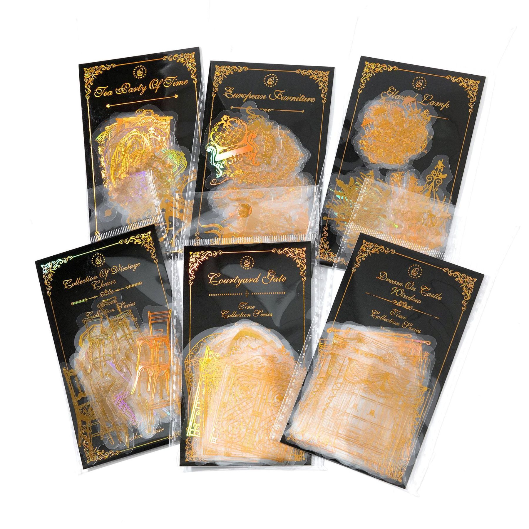 30PCS European Style Retro Gilding Sticker Pack-JournalTale