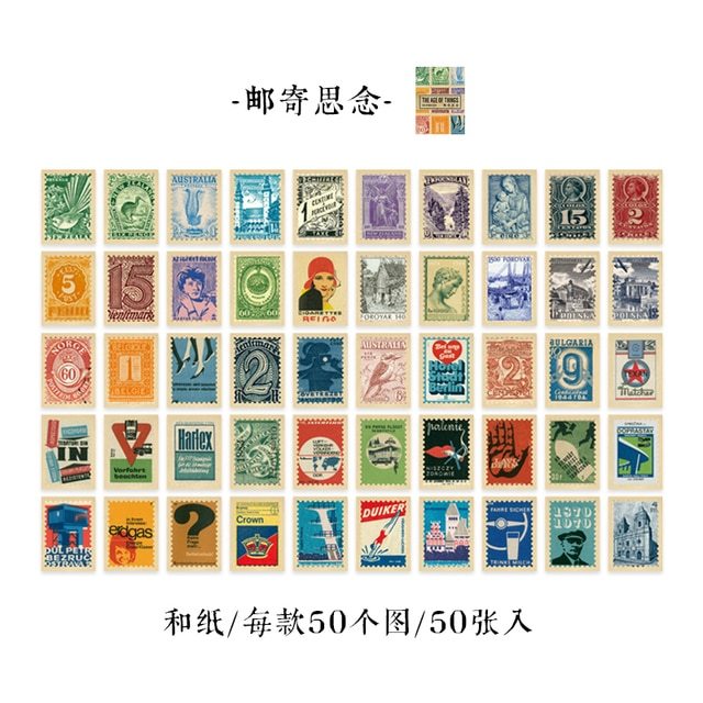 50 pcs Scrapbooking Adhesive Diy Stickers book-JournalTale