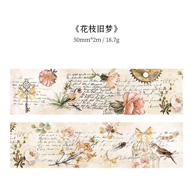 30mm/50mm*2m Vintage Plant Flowers Washi Tapes-JournalTale