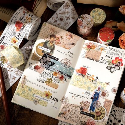 30mm/50mm*2m Vintage Plant Flowers Washi Tapes-JournalTale