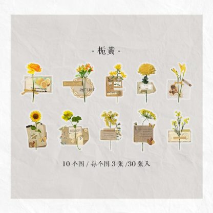 30pcs/1lot Stationery Stickers Plant Flower letter-JournalTale