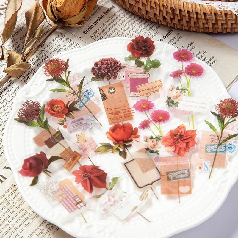 30pcs/1lot Stationery Stickers Plant Flower letter-JournalTale