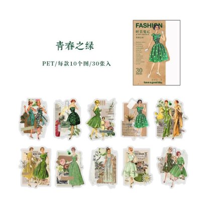 30pcs/1lot Stationery Sticker Ladies Fashion-JournalTale