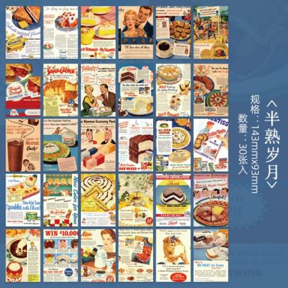 30pcs/1lot postcard Rose Traveler Decorative Adhesive-JournalTale