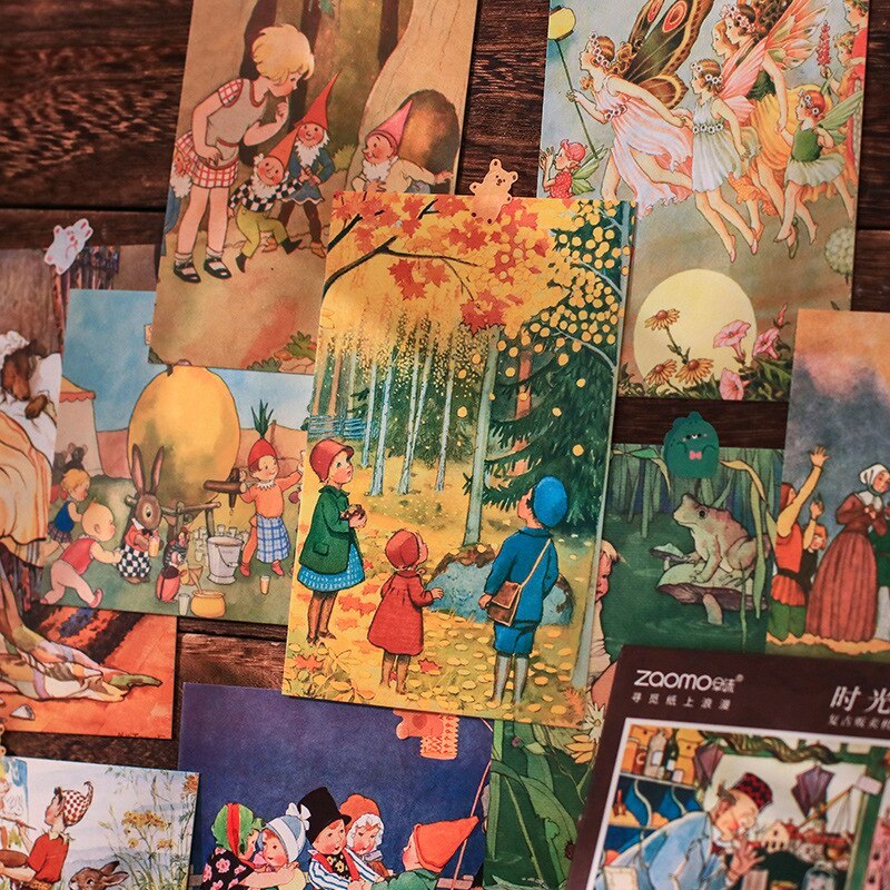 30pcs/1lot postcard Rose Traveler Decorative Adhesive-JournalTale