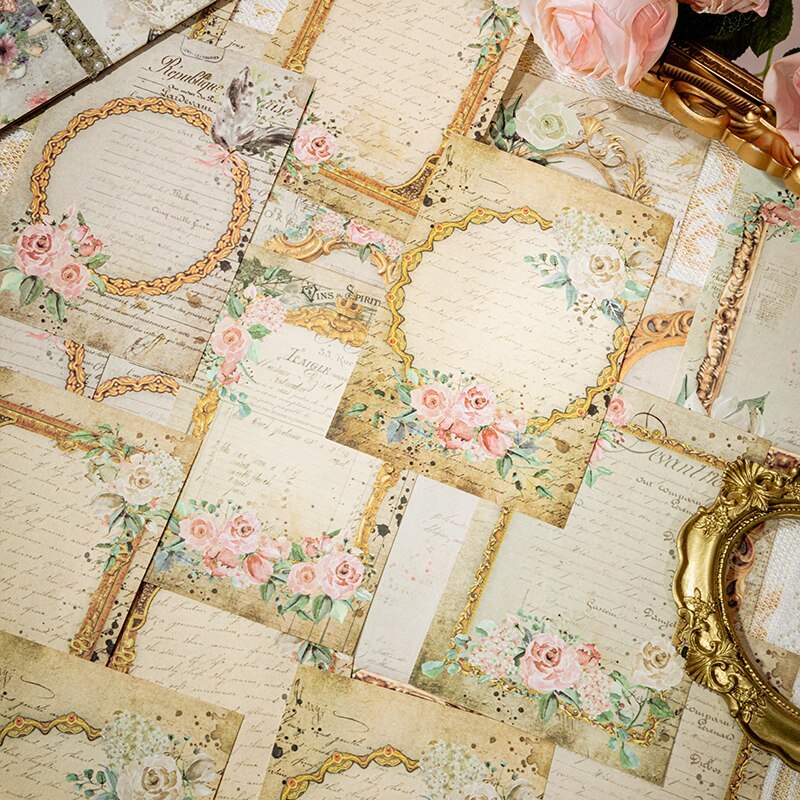 30pcs Flower Letter Memo Pads Material Paper Vintage Paper-JournalTale