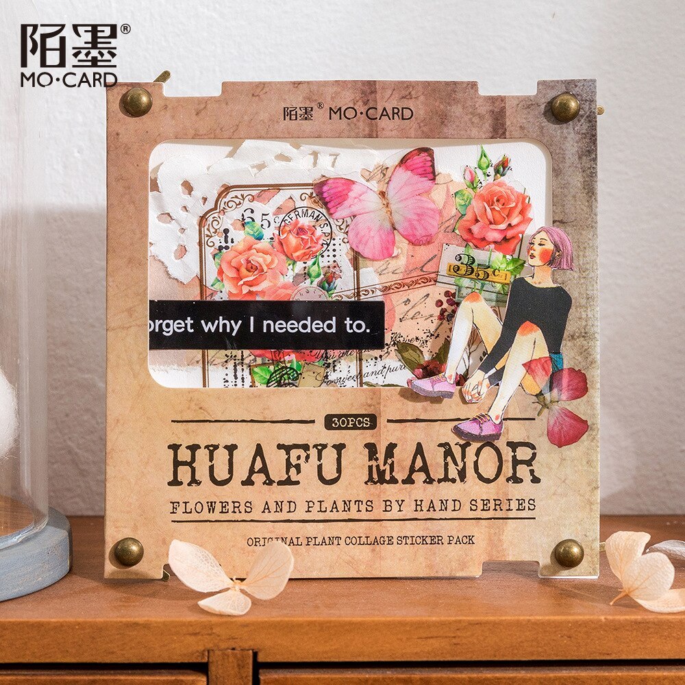 30pcs/lot Scrapbook Stickers Flower and plant handicrafts-JournalTale