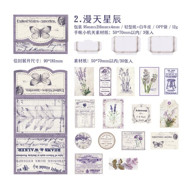 30pcs/lot Memo Pads Material Paper Background Decoration-JournalTale