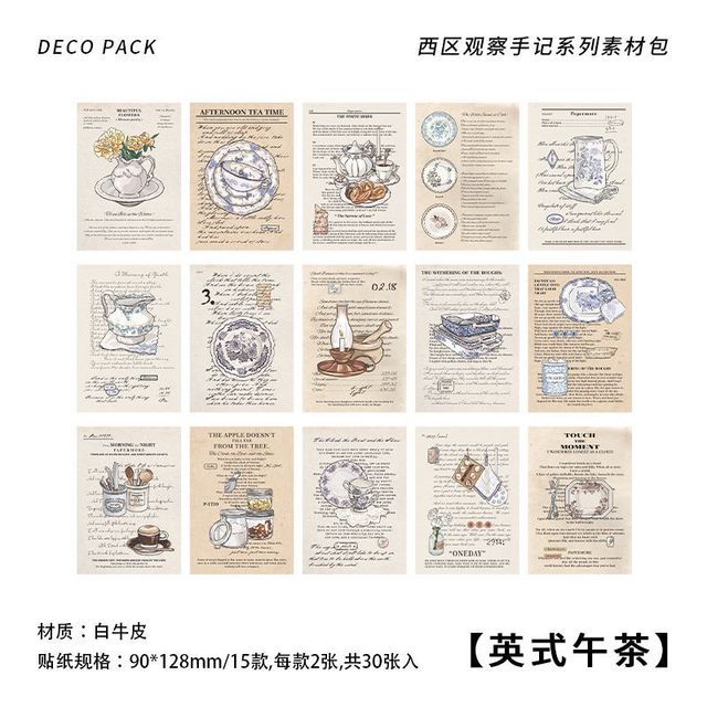 30pcs/lot Memo Pads Material Paper Scrapbooking Cards Paper-JournalTale
