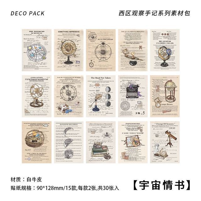 30pcs/lot Memo Pads Material Paper Scrapbooking Cards Paper-JournalTale