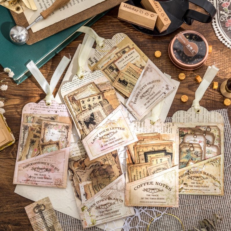 30pcs/pack Decor Scrapbook Vintage Sticker Materials Paper-JournalTale