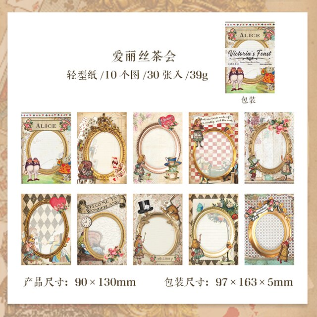 30pcs Flower Letter Memo Pads Material Paper Vintage Paper-JournalTale