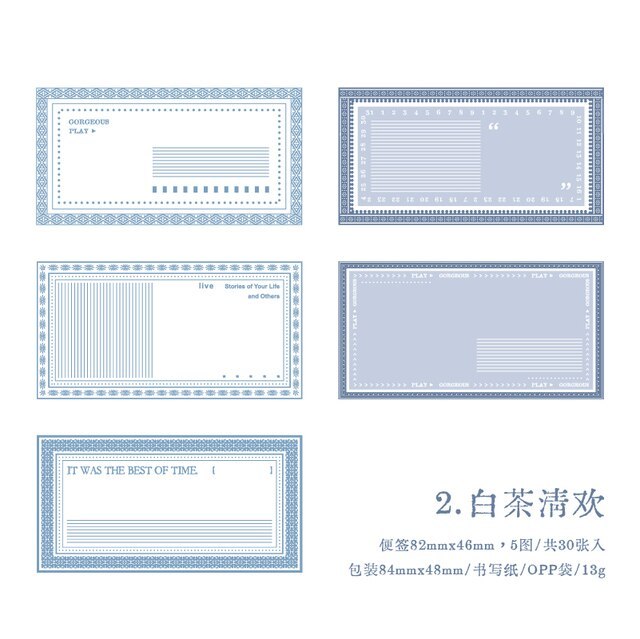 30pcs/lot Vintage Memo Pad with Frame Notes Pad-JournalTale