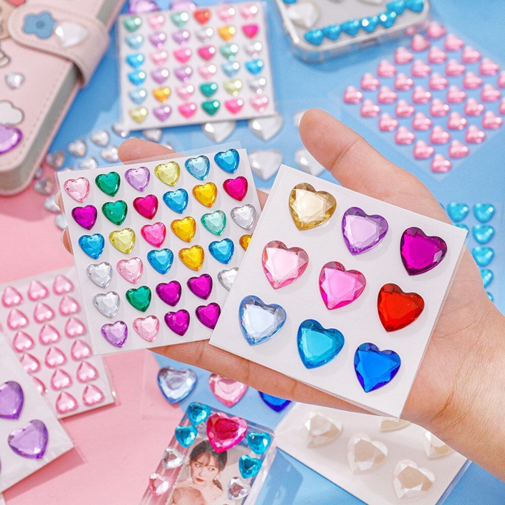 7 Style Colorful Heart Stickers Children's Stickers -JournalTale