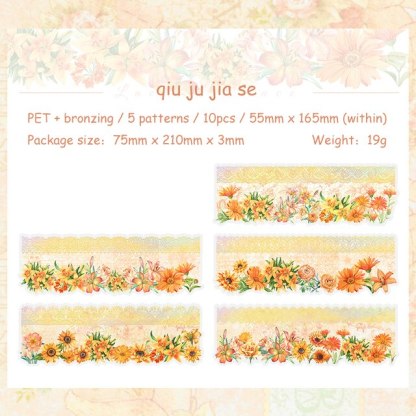 10 Sheets Lace Romance Series Flower Landscaping PET Sticker-JournalTale