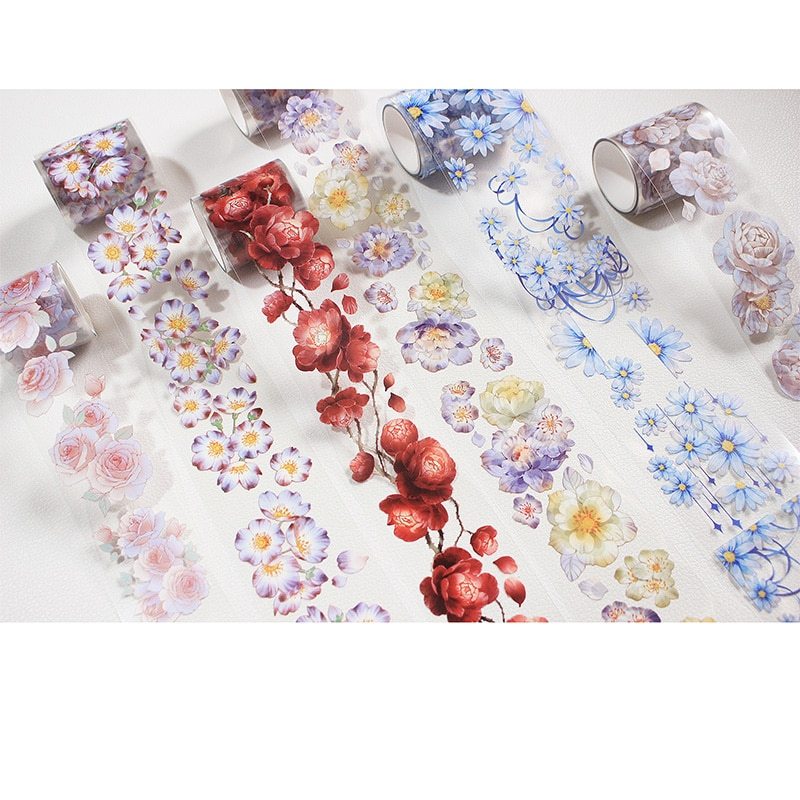 PET Colored Set Washi Tape Flower Fruit Delicacy Washi Set-JournalTale