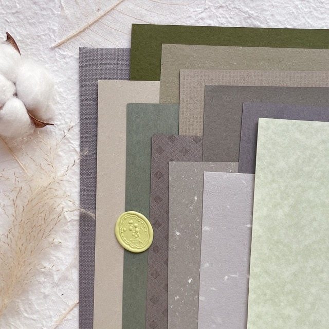12Pcs Vintage Textured Paper Scrapbooking Supplies-JournalTale