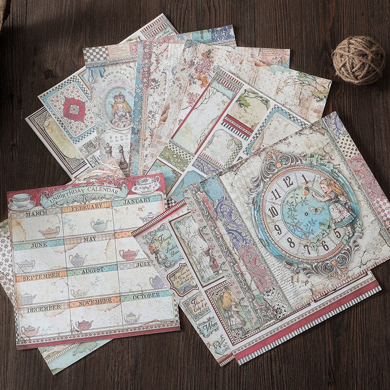 18PCS Vintage Large Size Alice's Adventures in Dream Paper-JournalTale
