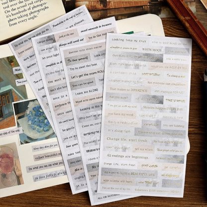 4pcs/pack Vintage Scrapbook Sticker Gold Foil Collage Journal-JournalTale