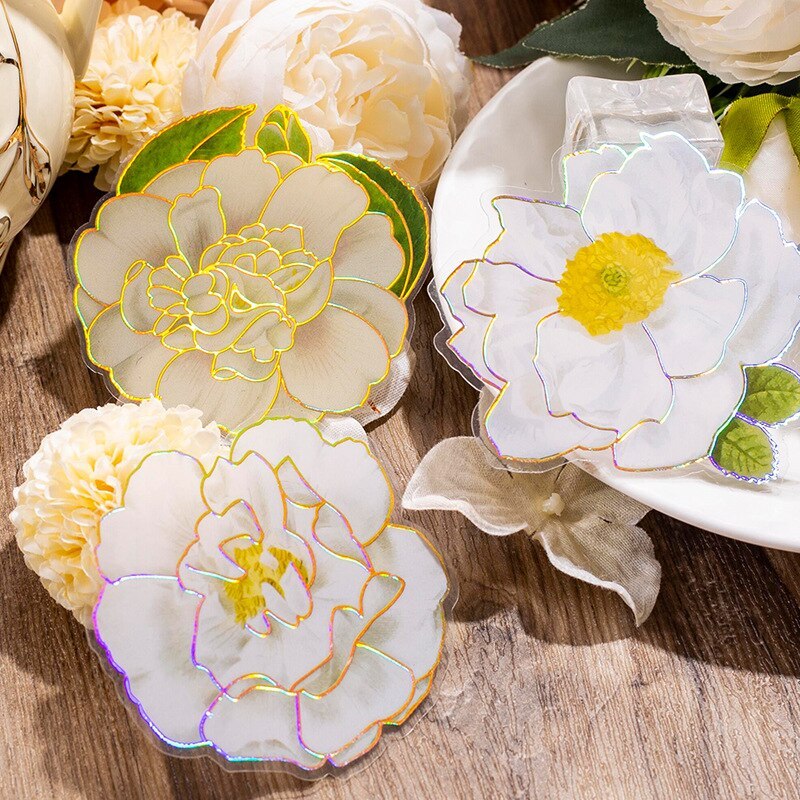 10pcs/lot Scrapbook Stickers blooming Flower-JournalTale