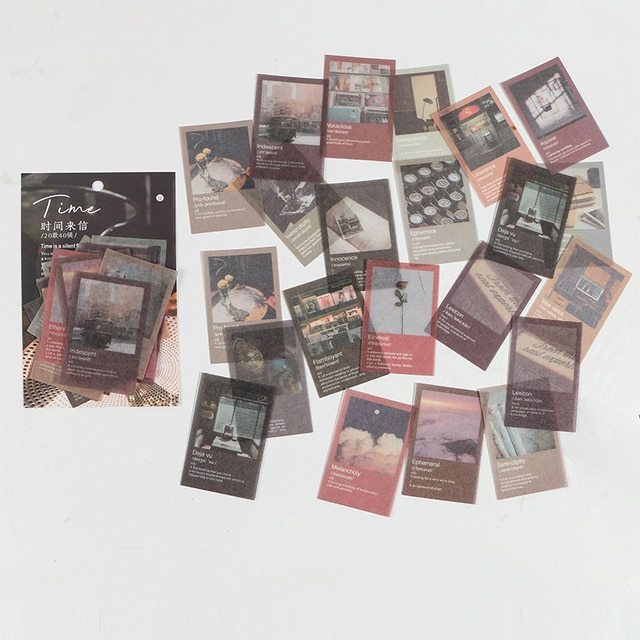 40pcs/pack Letter of Time Poetry Washi Paper Stickers-JournalTale