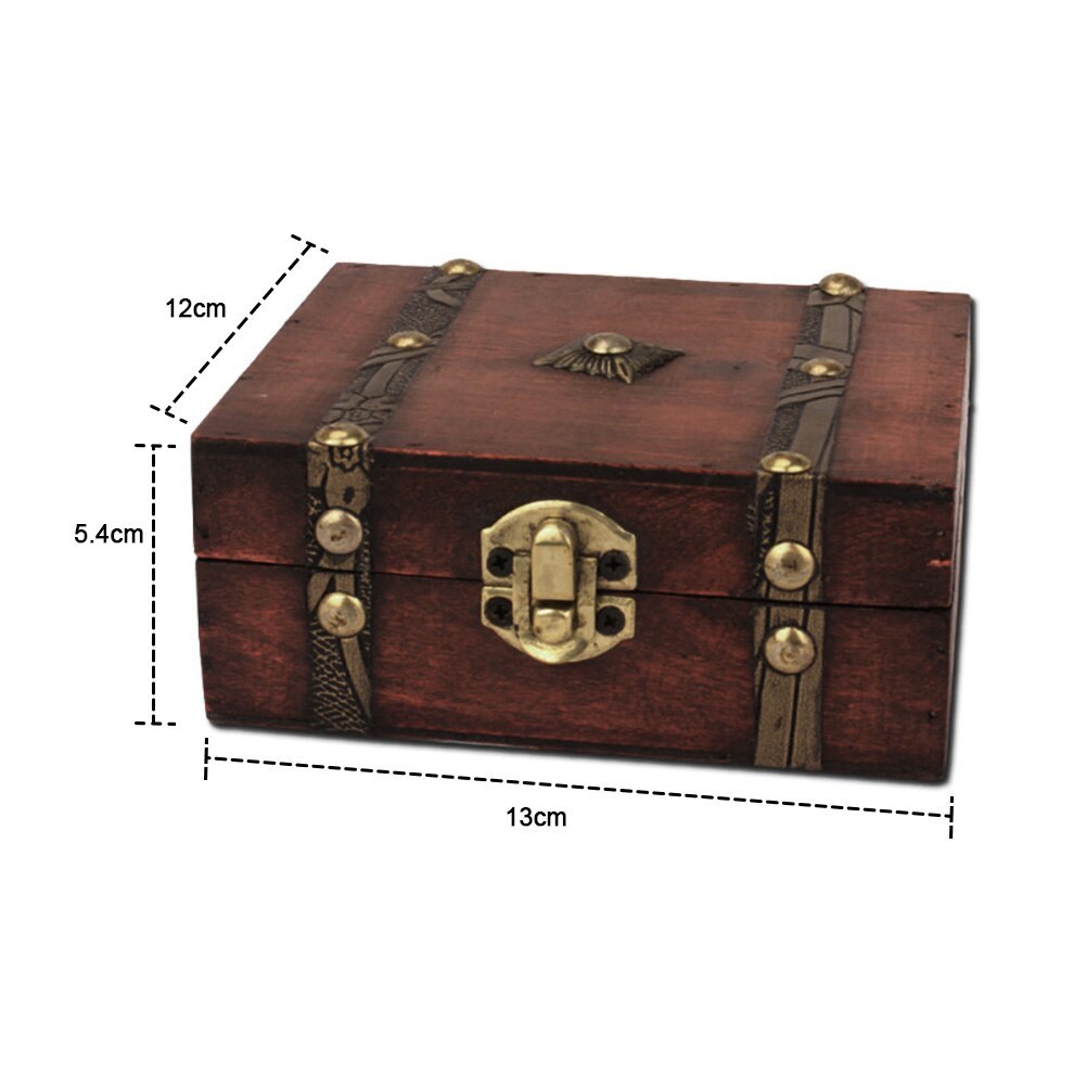 Retro Storage Box Jewelry Wood Wooden Lock Catch-JournalTale