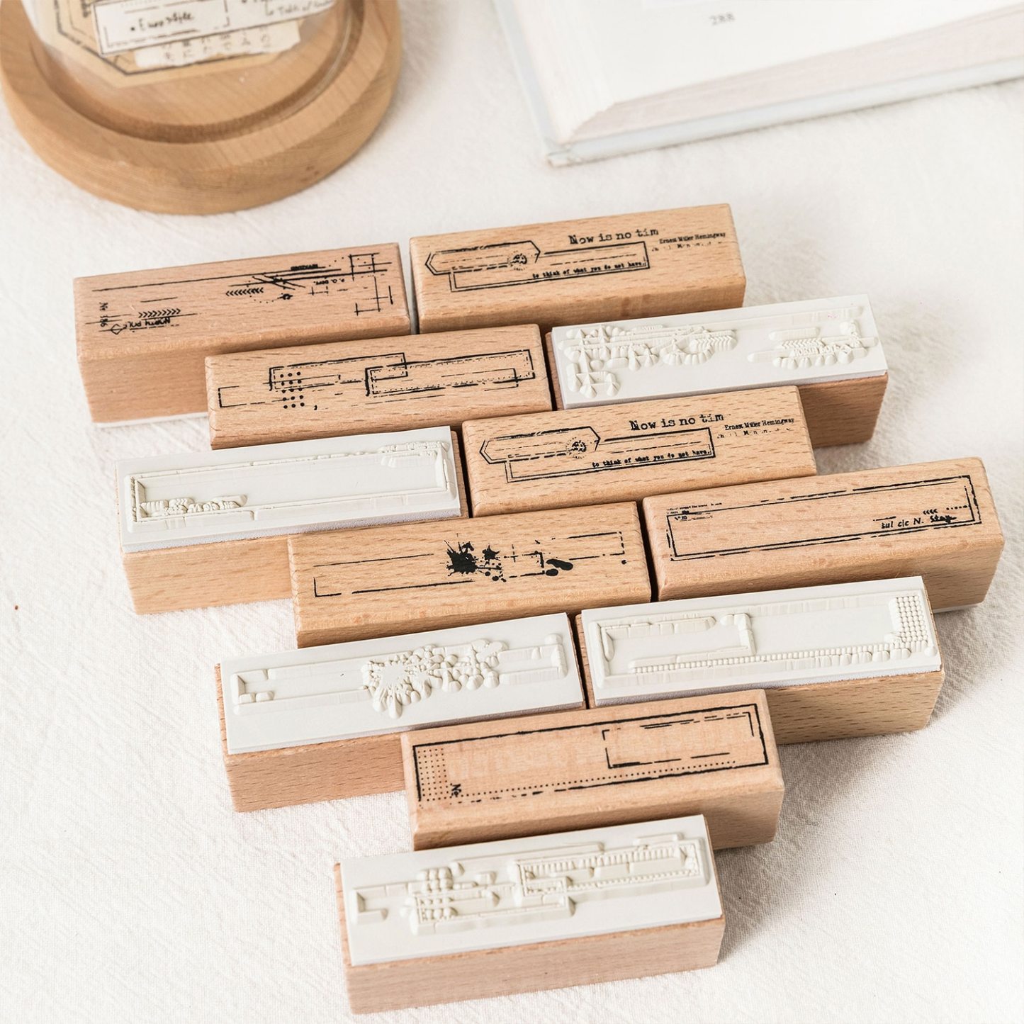 Broken Memory Vintage Literary Strip Wooden Border Stamp-JournalTale