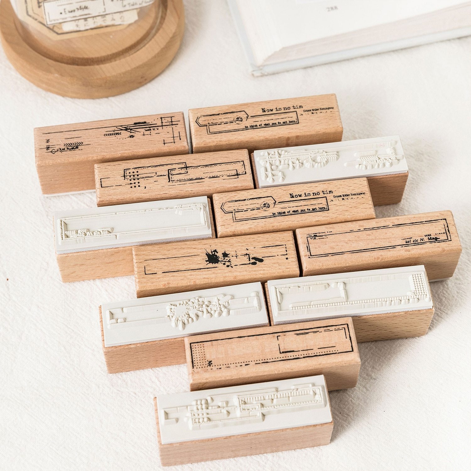 Broken Memory Vintage Literary Strip Wooden Border Stamp-JournalTale