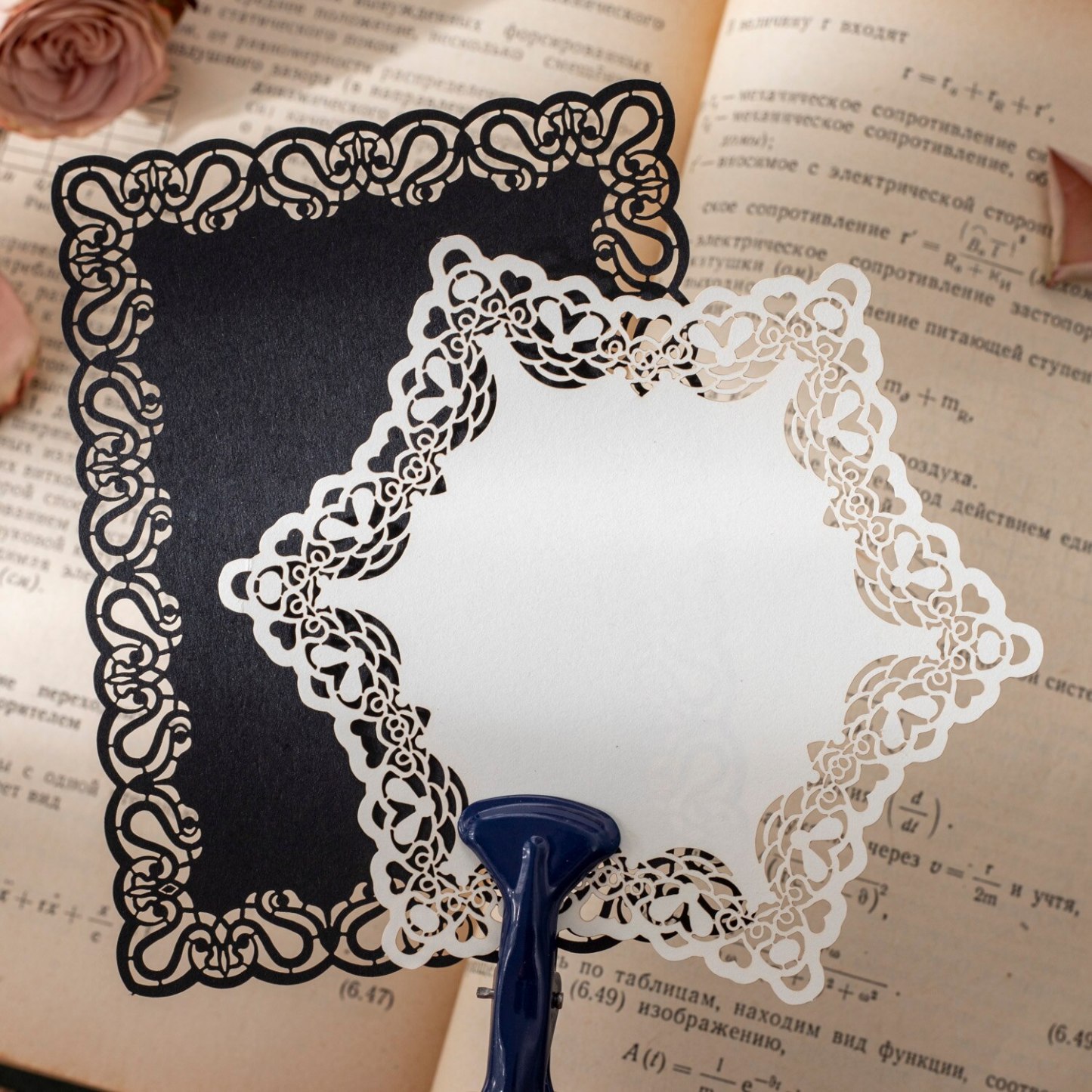 10 Sheets Lace Dreams Series Vintage Black Card and White Card-JournalTale