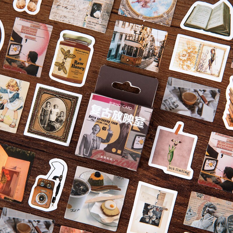 45pcs/pack Vintage Rooftop Coffee Shop Stickers Set-JournalTale