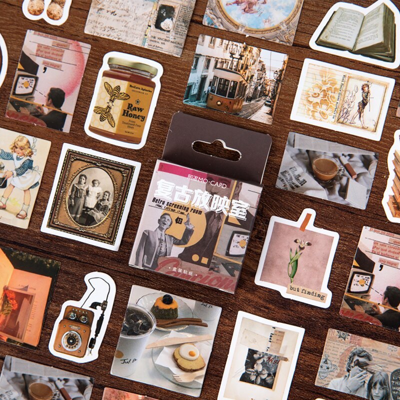 45pcs/pack Vintage Rooftop Coffee Shop Stickers Set-JournalTale
