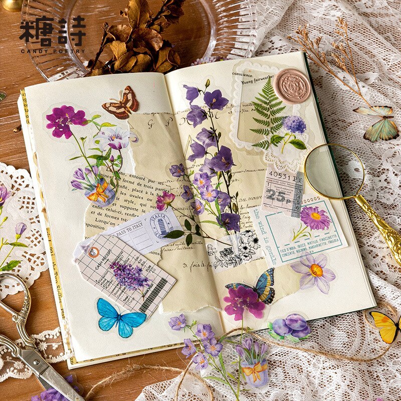 100pcs/1lot Stationery Sticker talk to flowers-JournalTale