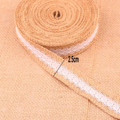 25mm 2m/Pack Natural Jute Burlap Lace-JournalTale