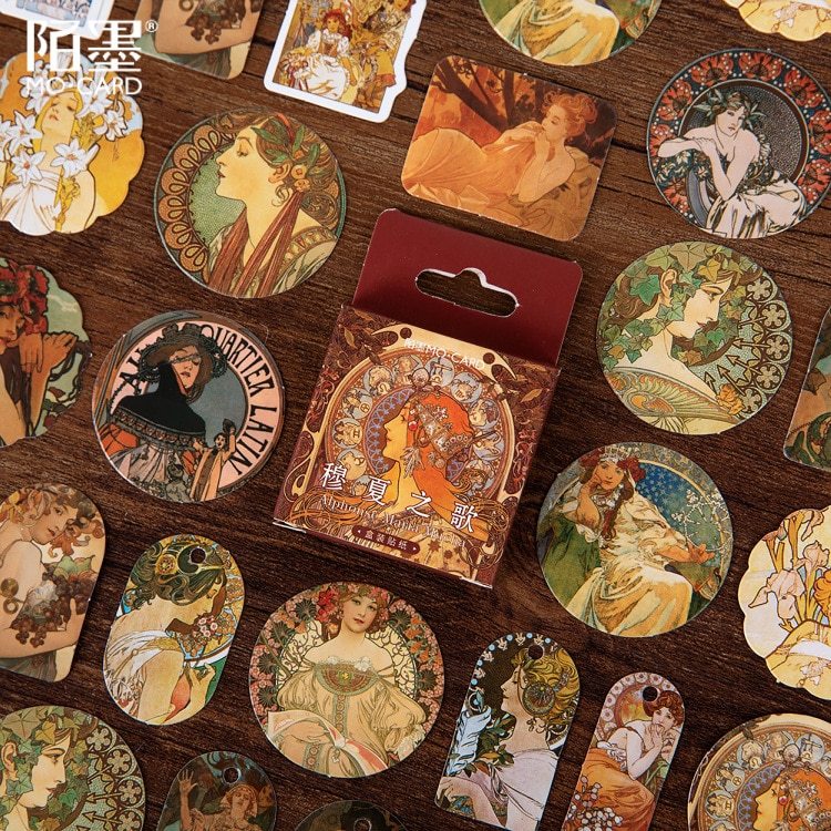 46pcs/pack Painting Paper Sticker Decoration Stickers-JournalTale