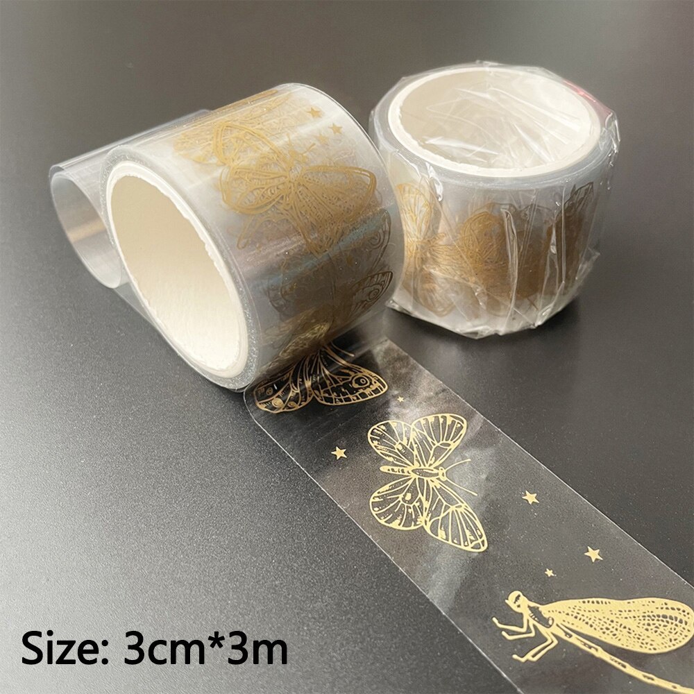 6Rolls/Set Transparent Gold Washi Tape Decorative-JournalTale