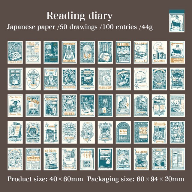 100 sheets Creative Adventure Travel Liabry Sticker Book-JournalTale
